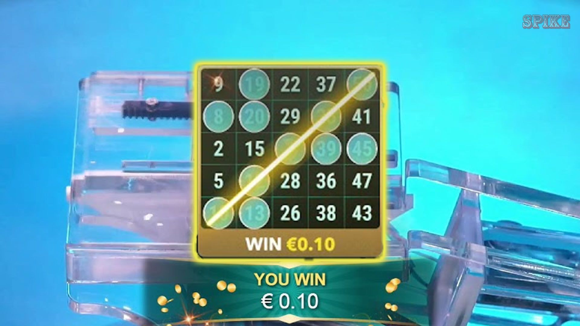 Evolution Gaming Mega Ball Card Example